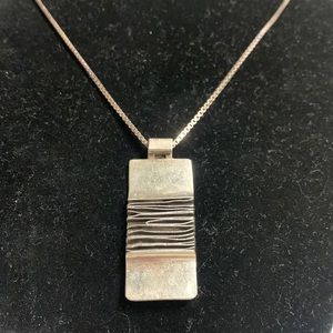 Modernist sterling bar pendant
